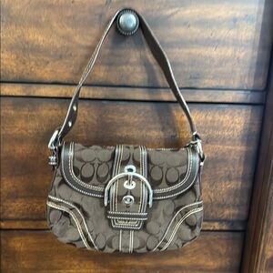 Brown Coach Signature Shoulder Bag